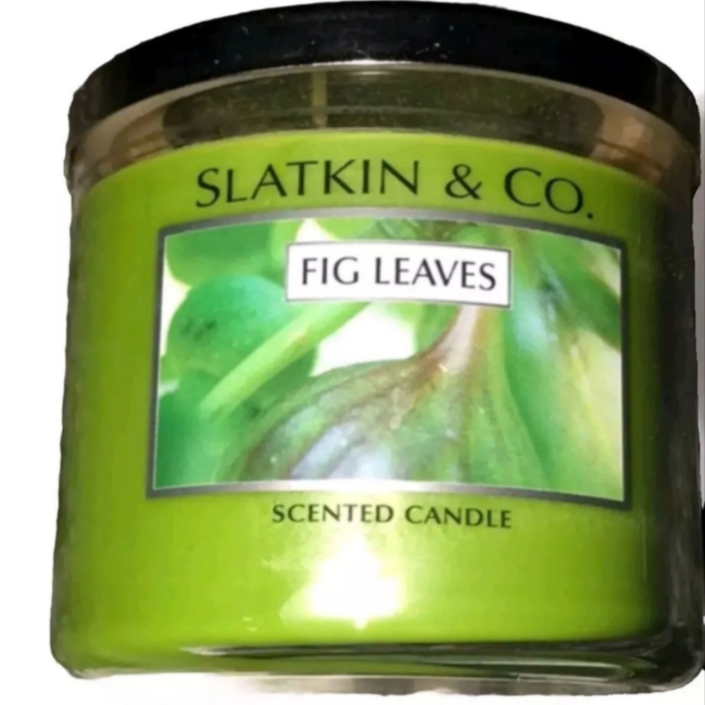 RARE Slatkin & Co Fig Leaves Scented 3-Wick Candle 14.5 Oz Discontinued